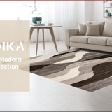 Ultra Soft Area Rug, Non Slip, Stain Resistant, Washable Area Rugs for Living Room, Bedroom, Stylish Contemporary Organic Shapes(Gray)