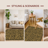 Ultra Soft Area Rug, Non Slip, Stain Resistant, Washable Area Rugs for Living Room, Bedroom, Trendy Warm Toned Design(Gold)