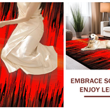 Ultra Soft Area Rug, Non Slip, Stain Resistant, Washable Area Rugs for Living Room, Bedroom, Dynamic Lava Flow Aesthetic(Red)
