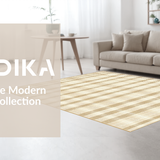 Ultra Soft Area Rug, Non Slip, Stain Resistant, Washable Area Rugs for Living Room, Bedroom, Elegant Neutral Checkered Aesthetic(Beige)