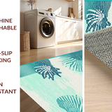 Ultra Soft Area Rug, Non Slip, Stain Resistant, Washable Area Rugs for Living Room, Bedroom, Rustic Oceanic Color Block Design(Ivory)