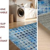 Ultra Soft Area Rug, Non Slip, Stain Resistant, Washable Area Rugs for Living Room, Bedroom, Artistic Bow Carpet(Blue)