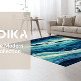 Ultra Soft Area Rug, Non Slip, Stain Resistant, Washable Area Rugs for Living Room, Bedroom, Underwater Whale and Dolphin School with 3D Ocean Depths and Sea Creatures(Blue)