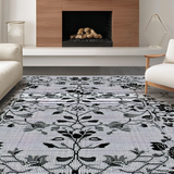 Ultra Soft Area Rug, Non Slip, Stain Resistant, Washable Area Rugs for Living Room, Bedroom, Rustic Striped Outdoor Decor(Black)