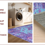 Ultra Soft Area Rug, Non Slip, Stain Resistant, Washable Area Rugs for Living Room, Bedroom, Luxurious Textured Geometric Layout(Blue)