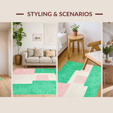 Ultra Soft Area Rug, Non Slip, Stain Resistant, Washable Area Rugs for Living Room, Bedroom, Modern Brightly Colored Wonderland(Green)