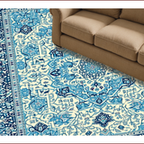 Ultra Soft Area Rug, Non Slip, Stain Resistant, Washable Area Rugs for Living Room, Bedroom, Hand-Tufted Oushak Bedroom Meditation Carpet(Blue)