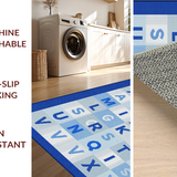 Ultra Soft Area Rug, Non Slip, Stain Resistant, Washable Area Rugs for Living Room, Bedroom, Elegant Soft Blue Grey Palette(Blue)