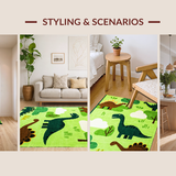 Ultra Soft Area Rug, Non Slip, Stain Resistant, Washable Area Rugs for Living Room, Bedroom, Whimsical Toy Animal Display Rug(Green)