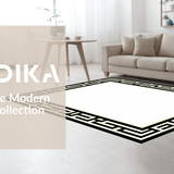 Contemporary Textured Greek Key Layout(Ivory)