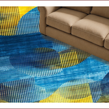 Ultra Soft Area Rug, Non Slip, Stain Resistant, Washable Area Rugs for Living Room, Bedroom, Vibrant Abstract Expressionist Design(Yellow)