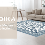 Ultra Soft Area Rug, Non Slip, Stain Resistant, Washable Area Rugs for Living Room, Bedroom, Stylish Transitional Geometric Shapes(White)