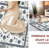 Ultra Soft Area Rug, Non Slip, Stain Resistant, Washable Area Rugs for Living Room, Bedroom, Timeless Neutral Textured Design(White)