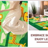 Ultra Soft Area Rug, Non Slip, Stain Resistant, Washable Area Rugs for Living Room, Bedroom, Vibrant Jungle Animal Aesthetic(Green)