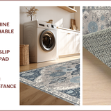 Ultra Soft Area Rug, Non Slip, Stain Resistant, Washable Area Rugs for Living Room, Bedroom, Oriental Style Bedroom Small Rug for Pets(Gray)