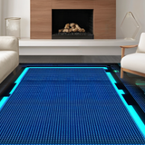 Ultra Soft Area Rug, Non Slip, Stain Resistant, Washable Area Rugs for Living Room, Bedroom, Dynamic Graphic Expression Motif(Blue)