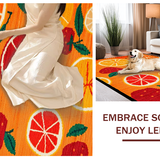 Ultra Soft Area Rug, Non Slip, Stain Resistant, Washable Area Rugs for Living Room, Bedroom, Bright Abstract Fruity Composition(Orange)