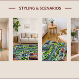 Ultra Soft Area Rug, Non Slip, Stain Resistant, Washable Area Rugs for Living Room, Bedroom, City Road Traffic Play(Blue)