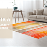 Ultra Soft Area Rug, Non Slip, Stain Resistant, Washable Area Rugs for Living Room, Bedroom, Vibrant Abstract Rainbow Motif(Orange)