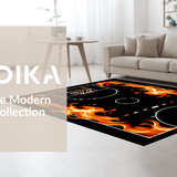 Ultra Soft Area Rug, Non Slip, Stain Resistant, Washable Area Rugs for Living Room, Bedroom, Sporty Modern Graphic Design(Orange)