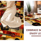 Ultra Soft Area Rug, Non Slip, Stain Resistant, Washable Area Rugs for Living Room, Bedroom, Bold Contemporary Guitar Graphic Style(Brown)
