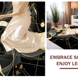 Ultra Soft Area Rug, Non Slip, Stain Resistant, Washable Area Rugs for Living Room, Bedroom, Unique Abstract Artistic Flair(Black)