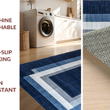 Ultra Soft Area Rug, Non Slip, Stain Resistant, Washable Area Rugs for Living Room, Bedroom, Stylish Blue Tone Canvas(Blue)
