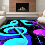 Ultra Soft Area Rug, Non Slip, Stain Resistant, Washable Area Rugs for Living Room, Bedroom, Bold Contemporary Rhythm Design(Blue)