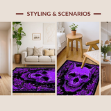 Ultra Soft Area Rug, Non Slip, Stain Resistant, Washable Area Rugs for Living Room, Bedroom, Dark Fantasy Alphabet Design(Purple)