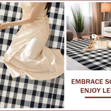 Ultra Soft Area Rug, Non Slip, Stain Resistant, Washable Area Rugs for Living Room, Bedroom, Elegant Black and White Geometric Motif(Black)