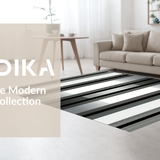 Ultra Soft Area Rug, Non Slip, Stain Resistant, Washable Area Rugs for Living Room, Bedroom, Elegant Striped Geometric Accent(Gray)
