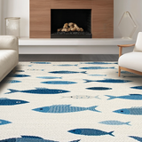Ultra Soft Area Rug, Non Slip, Stain Resistant, Washable Area Rugs for Living Room, Bedroom, Rustic Underwater Scene Design(Beige)
