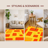 Ultra Soft Area Rug, Non Slip, Stain Resistant, Washable Area Rugs for Living Room, Bedroom, Unique Child-Friendly Decorative Element(Yellow)