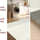 Ultra Soft Area Rug, Non Slip, Stain Resistant, Washable Area Rugs for Living Room, Bedroom, Cozy Textured Round Design(White)