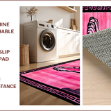 Ultra Soft Area Rug, Non Slip, Stain Resistant, Washable Area Rugs for Living Room, Bedroom, Vibrant Pink Animal Print Statement(Pink)