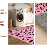 Ultra Soft Area Rug, Non Slip, Stain Resistant, Washable Area Rugs for Living Room, Bedroom, Chic Pink Animal Motif(Pink)