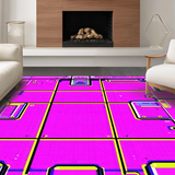 Ultra Soft Area Rug, Non Slip, Stain Resistant, Washable Area Rugs for Living Room, Bedroom, Eclectic Multicolored Graphic Arrangement(Purple)