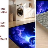 Ultra Soft Area Rug, Non Slip, Stain Resistant, Washable Area Rugs for Living Room, Bedroom, Mysterious Celestial Animal Print(Blue)