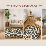 Ultra Soft Area Rug, Non Slip, Stain Resistant, Washable Area Rugs for Living Room, Bedroom, Eclectic Gray Animal Motif(Beige)