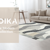 Ultra Soft Area Rug, Non Slip, Stain Resistant, Washable Area Rugs for Living Room, Bedroom, Softly Textured Scallop Visual(Gray)