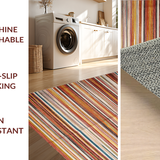 Ultra Soft Area Rug, Non Slip, Stain Resistant, Washable Area Rugs for Living Room, Bedroom, Lively Warm Toned Weave(Red)