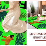 Ultra Soft Area Rug, Non Slip, Stain Resistant, Washable Area Rugs for Living Room, Bedroom, Tropical Jungle Dark Green Nursery Play Rug(Green)