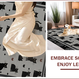 Ultra Soft Area Rug, Non Slip, Stain Resistant, Washable Area Rugs for Living Room, Bedroom, Fun Playful Animal Theme Decor(Black)
