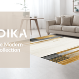 Ultra Soft Area Rug, Non Slip, Stain Resistant, Washable Area Rugs for Living Room, Bedroom, Refined Abstract Tiled Motif(Gold)