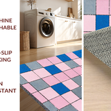 Ultra Soft Area Rug, Non Slip, Stain Resistant, Washable Area Rugs for Living Room, Bedroom, Playful Interactive Hopscotch Aesthetic(Pink)