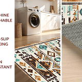 Ultra Soft Area Rug, Non Slip, Stain Resistant, Washable Area Rugs for Living Room, Bedroom, Elegant Southwestern Symmetrical Design(Brown)