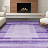 Ultra Soft Area Rug, Non Slip, Stain Resistant, Washable Area Rugs for Living Room, Bedroom, Dynamic Grey and Purple Harmony(Purple)