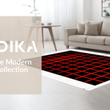 Ultra Soft Area Rug, Non Slip, Stain Resistant, Washable Area Rugs for Living Room, Bedroom, Contemporary Black and White Design(Red)