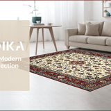Ultra Soft Area Rug, Non Slip, Stain Resistant, Washable Area Rugs for Living Room, Bedroom, Luxurious Classic Ornate Patterns(Ivory)