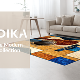 Ultra Soft Area Rug, Non Slip, Stain Resistant, Washable Area Rugs for Living Room, Bedroom, Contemporary Musical Notes Design(Brown)